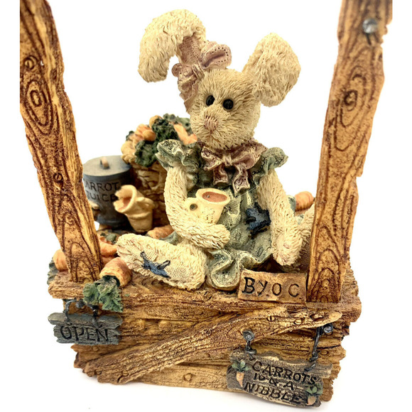 San Francisco Music Box Boyds Bears Bunny Rabbit Carrot Juice Farmstand Tested - Picture 3 of 11